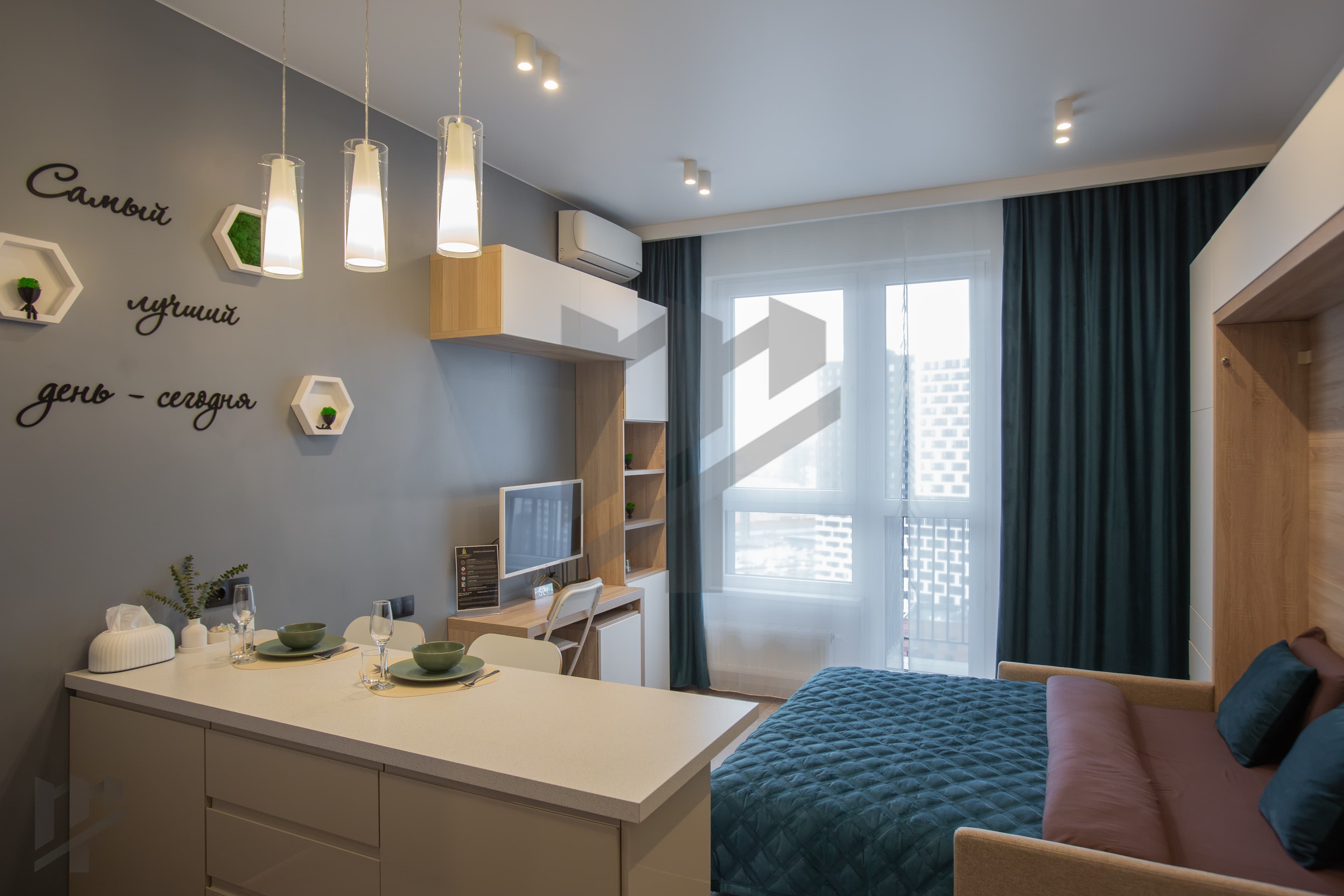 Cтудия с дизайнерским ремонтом в ЖК бизнес класса Петр I, 6 минут до метро Авиамоторная